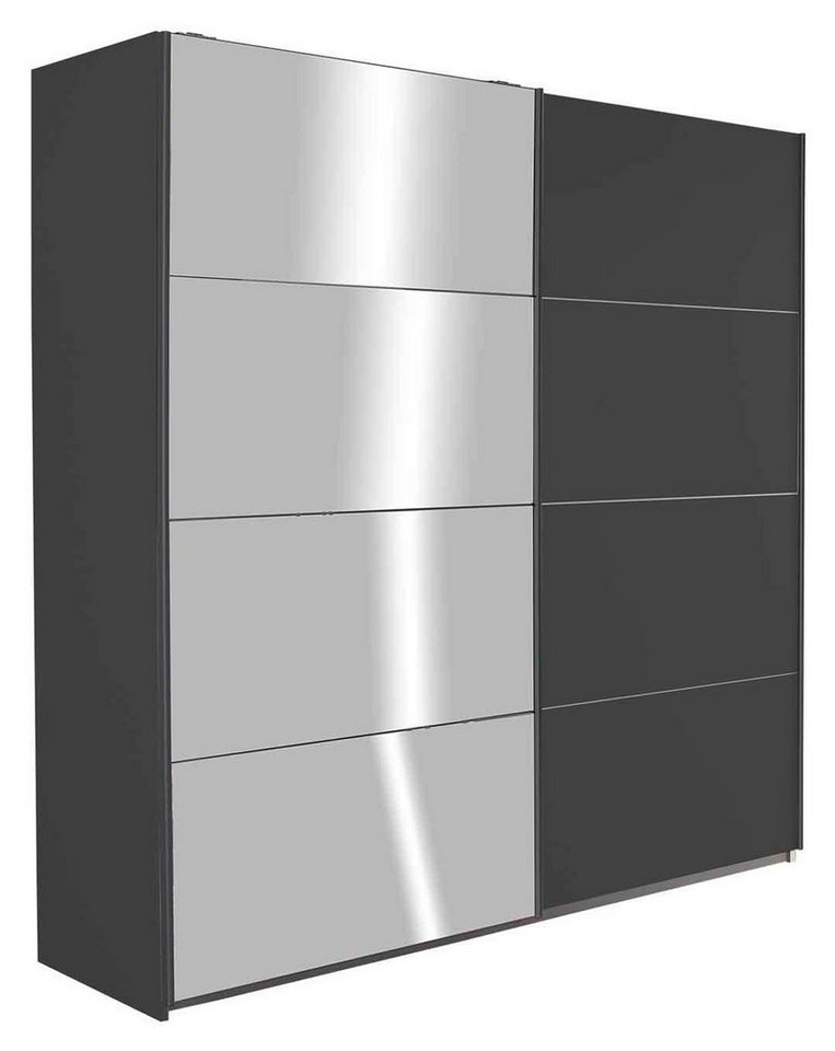 rauch Schwebetürenschrank QUADRA, B 181 cm x H 210 cm, Grau Metallic, 2 Türen, mit Spiegel von rauch