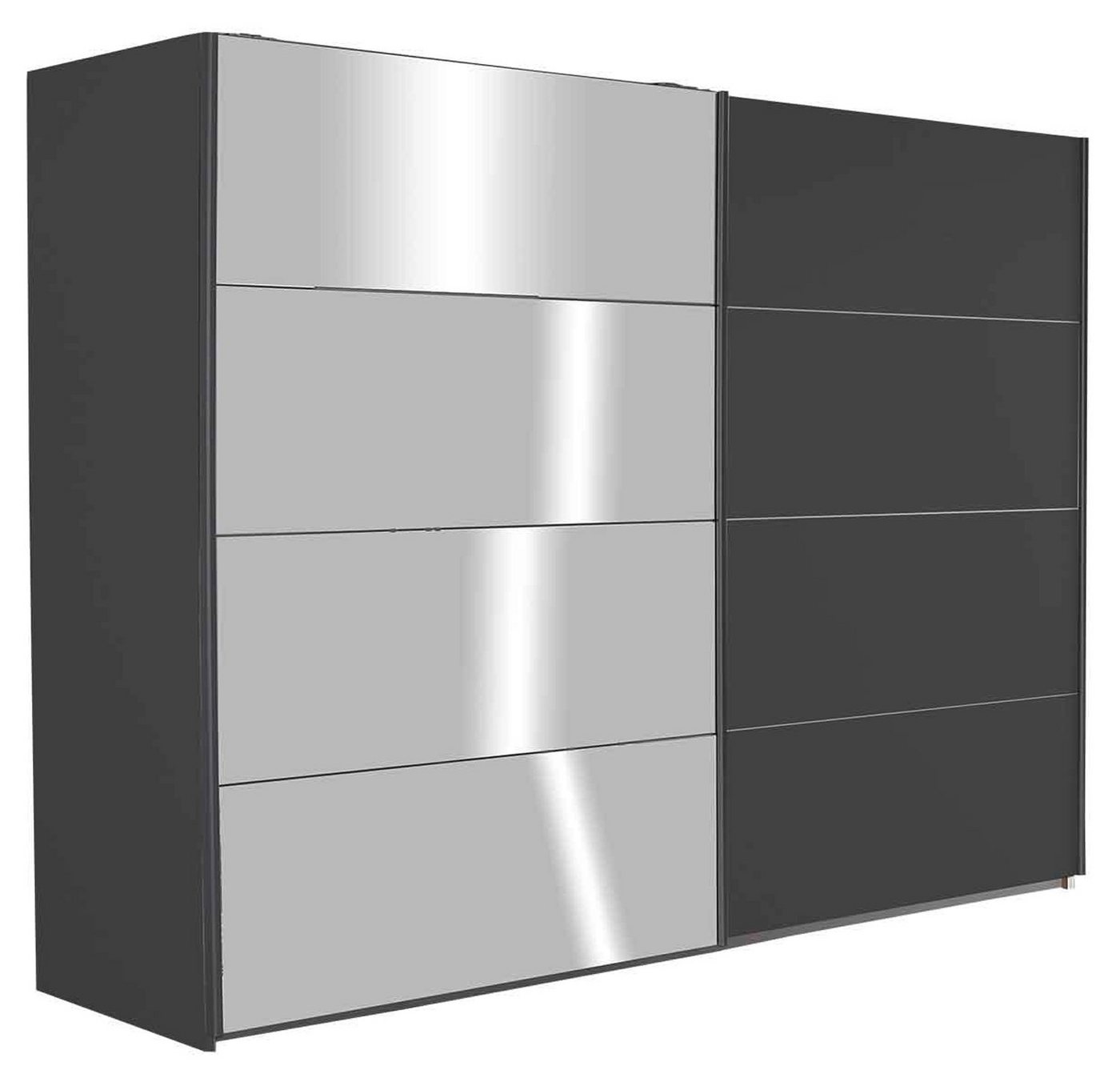 rauch Schwebetürenschrank QUADRA, B 271 cm x H 210 cm, Grau Metallic, 3 Türen, mit Spiegel von rauch