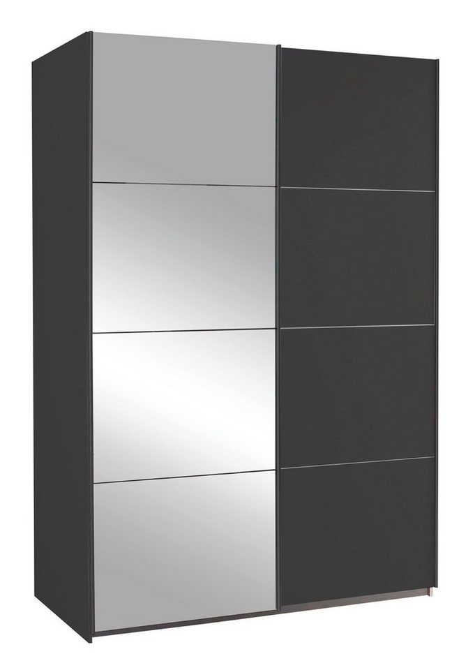 rauch Schwebetürenschrank QUADRA, Grau Metallic, B 136 cm x H 210 cm, mit Spiegel von rauch