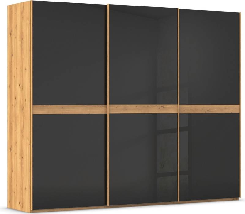 rauch Schwebetürenschrank Kleiderschrank Schrank Garderobe Schlafzimmerschrank SCALE-LINE edle Optik mit Bauchbinde in Korpusfarbe mit Glasfront MADE IN GERMANY von rauch