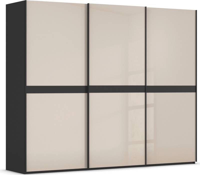 rauch Schwebetürenschrank Kleiderschrank Schrank Garderobe Schlafzimmerschrank SCALE-LINE edle Optik mit Bauchbinde in Korpusfarbe mit Glasfront MADE IN GERMANY von rauch
