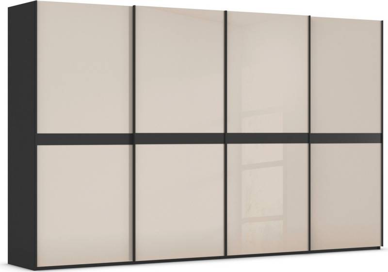rauch Schwebetürenschrank Kleiderschrank Schrank Garderobe Schlafzimmerschrank SCALE-LINE edle Optik mit Bauchbinde in Korpusfarbe mit Glasfront MADE IN GERMANY von rauch