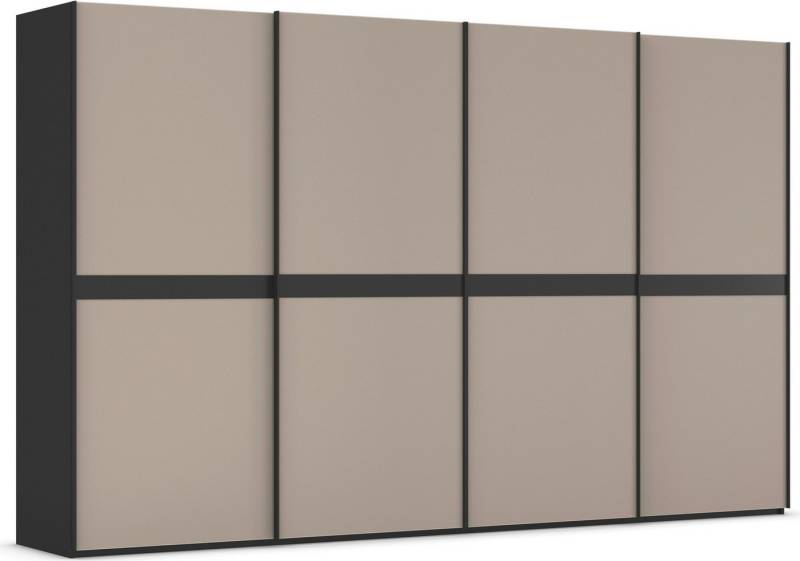 rauch Schwebetürenschrank Kleiderschrank Schrank Garderobe Schlafzimmerschrank SCALE-LINE edle Optik mit Bauchbinde in Korpusfarbe mit Glasfront MADE IN GERMANY von rauch