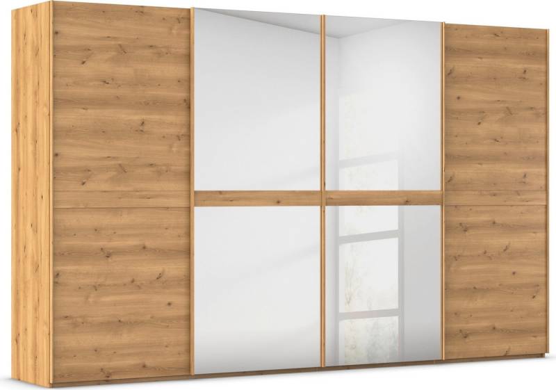 rauch Schwebetürenschrank Kleiderschrank Schrank Garderobe Schlafzimmerschrank SCALE-LINE edle Optik mit Bauchbinde in Korpusfarbe mit Spiegel MADE IN GERMANY von rauch