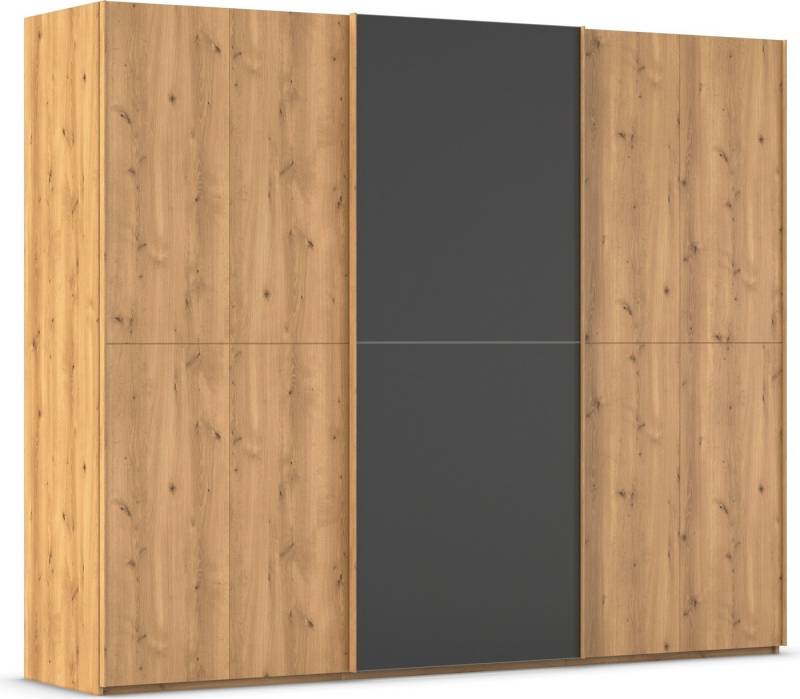 rauch Schwebetürenschrank Kleiderschrank Schrank Garderobe Schlafzimmerschrank SCALE-WOOD edle geteilte Front in massiver Asteiche mit Glastüren MADE IN GERMANY von rauch