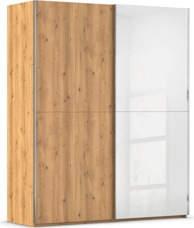 rauch Schwebetürenschrank Kleiderschrank Schrank Garderobe Schlafzimmerschrank SCALE-WOOD edle geteilte Front in massiver Asteiche mit Glastüren MADE IN GERMANY von rauch