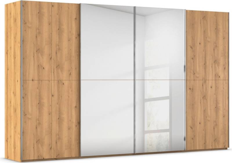 rauch Schwebetürenschrank Kleiderschrank Schrank Garderobe Schlafzimmerschrank SCALE-WOOD edle geteilte Front in massiver Asteiche mit Spiegel MADE IN GERMANY von rauch