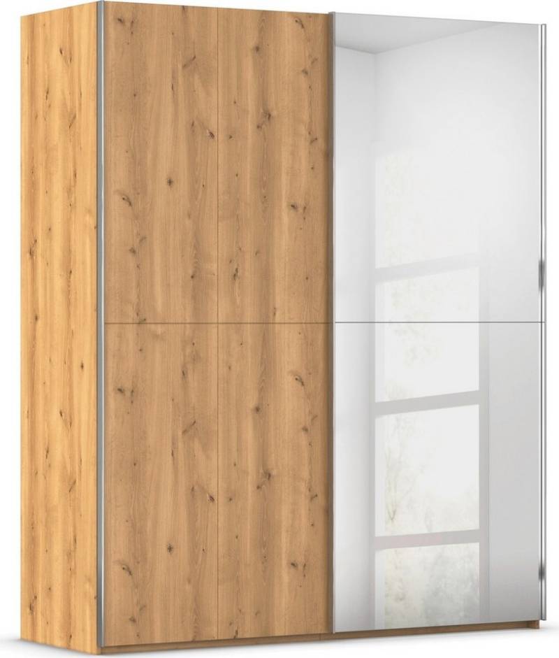 rauch Schwebetürenschrank Kleiderschrank Schrank Garderobe Schlafzimmerschrank SCALE-WOOD edle geteilte Front in massiver Asteiche mit Spiegel MADE IN GERMANY von rauch