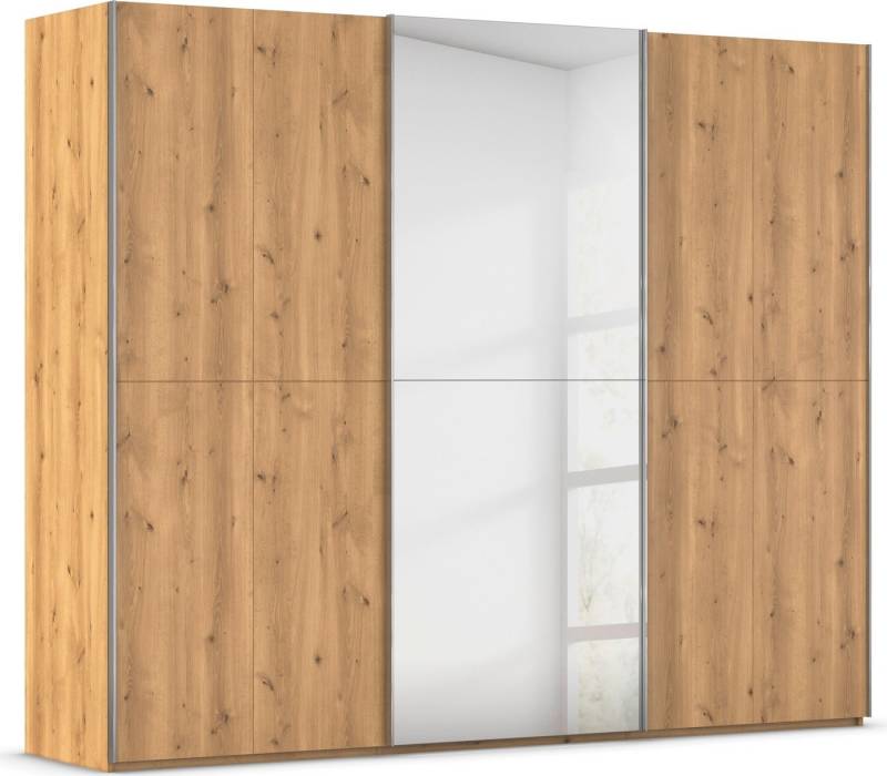 rauch Schwebetürenschrank Kleiderschrank Schrank Garderobe Schlafzimmerschrank SCALE-WOOD edle geteilte Front in massiver Asteiche mit Spiegel MADE IN GERMANY von rauch