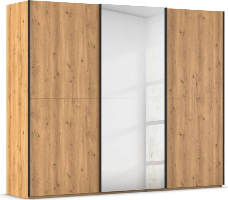 rauch Schwebetürenschrank Kleiderschrank Schrank Garderobe Schlafzimmerschrank SCALE-WOOD edle geteilte Front in massiver Asteiche mit Spiegel MADE IN GERMANY von rauch