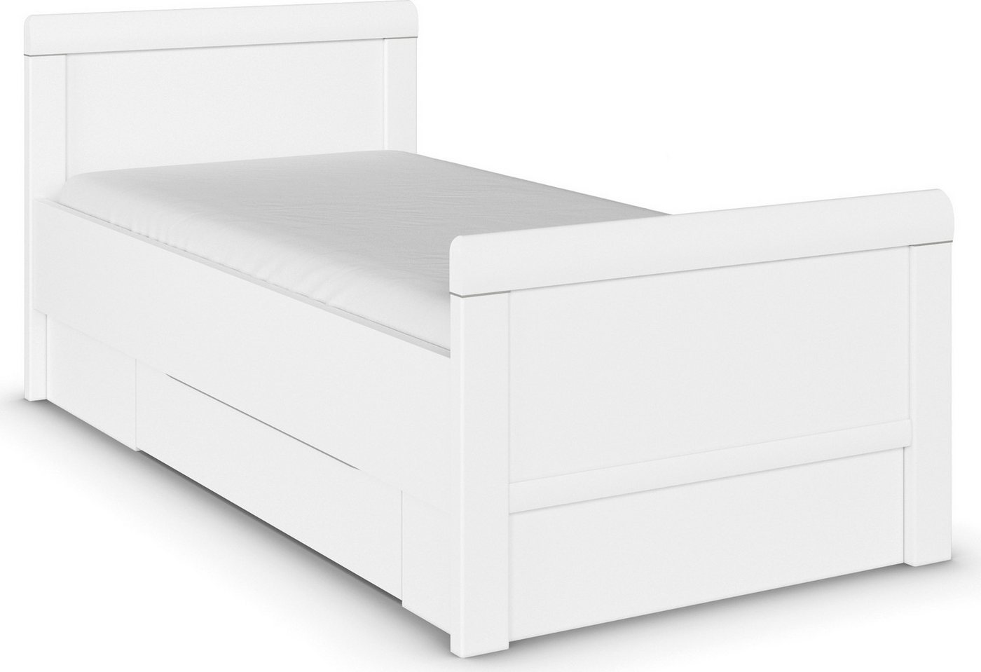 rauch Stauraumbett Bett Einzelbett Stollenbett Bettkästen EVELYN, in Komforthöhe mit Holzkopfteil sowie Schubladen MADE IN GERMANY von rauch