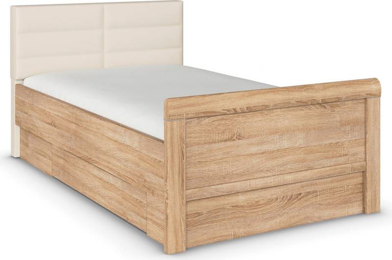 rauch Stauraumbett Bett Einzelbett Stollenbett Bettkästen EVELYN, in Komforthöhe mit Polsterkopfteil sowie Schubladen MADE IN GERMANY von rauch