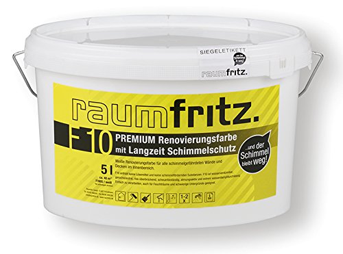 Raumfritz F10 PREMIUM SCHIMMELSCHUTZFARBE 5 Ltr. mit LANGZEIT SCHIMMELSCHUTZ von Raumfritz