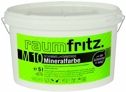 Raumfritz M10 Schimmelhemmende Mineralfarbe 5 Ltr Schimmelschutzfarbe auf Silikatbasis von Raumfritz