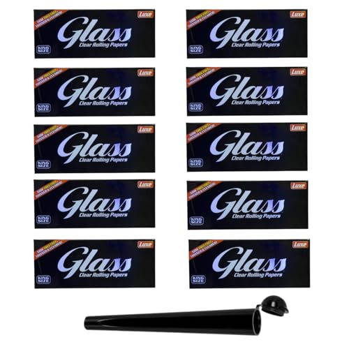 raupir Set 10 Heftchen GLASS Clear King Size transparentes Zigarettenpapier 1 Tube schwarz Papierformat: 107x40mm, 40 Blatt pro Heftchen raupir Set 10 Heftchen GLASS Clear King Size transparentes Zigarettenpapier 1 Tube schwarz Papierformat: 107x40mm, 40 Blatt pro Heftchen von raupir