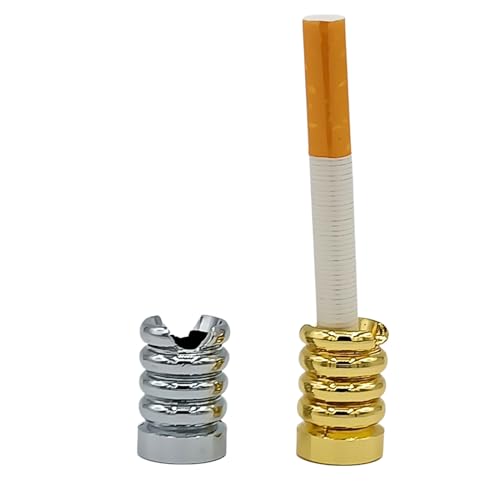 raupir Set 2x Gluttöter rund für Aschenbecher gold silber Metall Glutkiller Glutlöscher wellenförmig von raupir