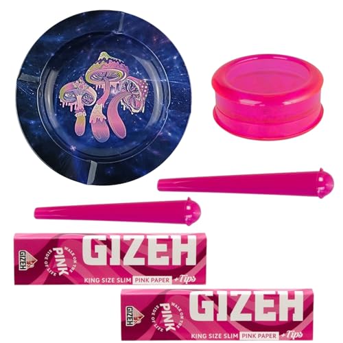 raupir Set Aschenbecher Zigarettenpapier GIZEH pink Papers mit Tips Tube Grinder raupir Set Aschenbecher Zigarettenpapier GIZEH pink Papers mit Tips Tube Grinder von raupir