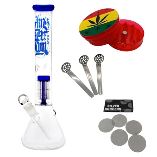 raupir Set Glasbong Amsterdam Höhe 40cm Mundstück abgerundet ø 50mm Bong mit Perkolator Glaskopf Chillum 18,8mm Siebe Acrylgrinder raupir Set Glasbong Amsterdam Höhe 40cm Mundstück abgerundet ø 50mm Bong mit Perkolator Glaskopf Chillum 18,8mm Siebe Acrylgrinder von raupir