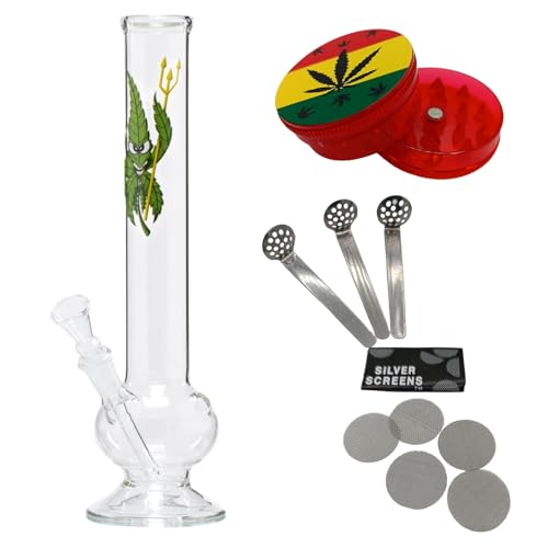 raupir Set Glasbong Leaf Höhe 30cm Mundstück abgerundet ø 40mm Glaskopf Chillum 14,5mm Siebe Acrylgrinder raupir Set Glasbong Leaf Höhe 30cm Mundstück abgerundet ø 40mm Glaskopf Chillum 14,5mm Siebe Acrylgrinder von raupir