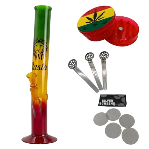 raupir Set Glasbong Leaf Höhe 33cm Mundstück abgerundet ø 40mm Glaskopf Chillum 14,5mm Siebe Acrylgrinder raupir Set Glasbong Leaf Höhe 33cm Mundstück abgerundet ø 40mm Glaskopf Chillum 14,5mm Siebe Acrylgrinder von raupir