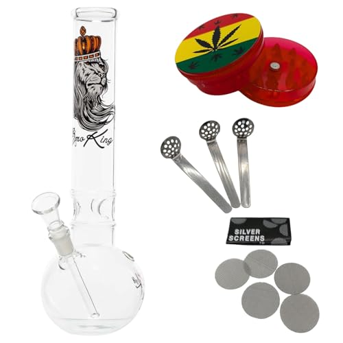raupir Set Glasbong Löwe Höhe 30cm Mundstück abgerundet ø 40mm Bong Glaskopf Chillum 14,5mm Siebe Acrylgrinder raupir Set Glasbong Löwe Höhe 30cm Mundstück abgerundet ø 40mm Bong Glaskopf Chillum 14,5mm Siebe Acrylgrinder von raupir