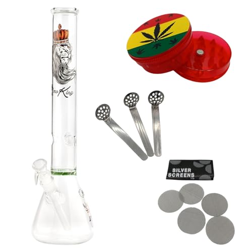 raupir Set Glasbong Löwe Höhe 45cm Mundstück abgerundet ø 50mm Glaskopf Chillum 18,8mm Siebe Acrylgrinder raupir Set Glasbong Löwe Höhe 45cm Mundstück abgerundet ø 50mm Glaskopf Chillum 18,8mm Siebe Acrylgrinder von raupir