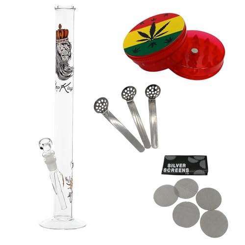 raupir Set Glasbong Löwe Höhe 46cm Mundstück abgerundet ø 40mm Glaskopf Chillum 18,8mm Siebe Acrylgrinder raupir Set Glasbong Löwe Höhe 46cm Mundstück abgerundet ø 40mm Glaskopf Chillum 18,8mm Siebe Acrylgrinder von raupir
