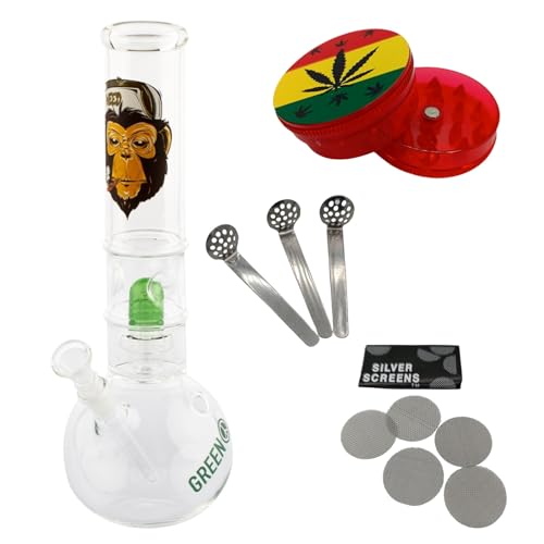 raupir Set Glasbong Percolator Höhe 32cm Mundstück abgerundet ø 50mm Bong Glaskopf Chillum 14,5mm Siebe Acrylgrinder raupir Set Glasbong Percolator Höhe 32cm Mundstück abgerundet ø 50mm Bong Glaskopf Chillum 14,5mm Siebe Acrylgrinder von raupir