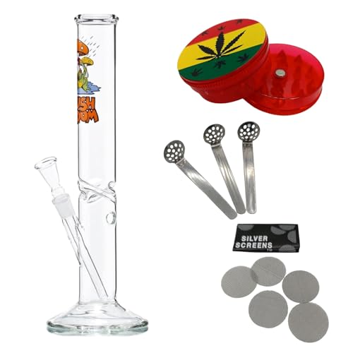 raupir Set Glasbong Pilz mit Frosch Höhe 40cm Mundstück abgerundet ø 50mm Glaskopf Chillum 18,8mm Siebe Acrylgrinder raupir Set Glasbong Pilz mit Frosch Höhe 40cm Mundstück abgerundet ø 50mm Glaskopf Chillum 18,8mm Siebe Acrylgrinder von raupir