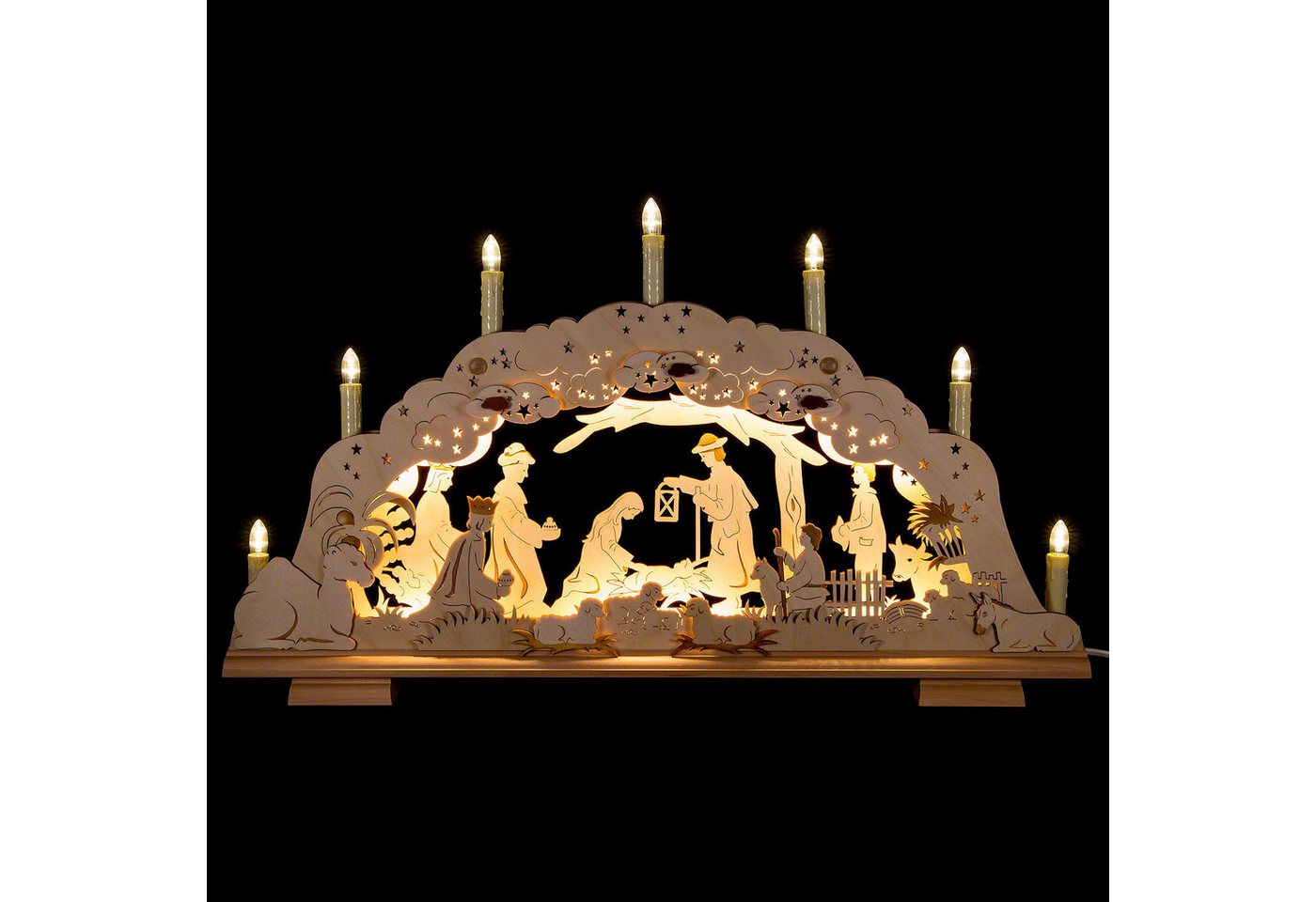 rauta Schwibbogen Doppelschwibbogen Heilige Nacht (62x36cm) von Rauta von rauta