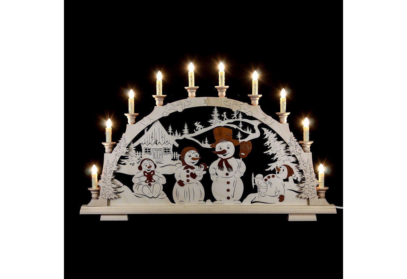 rauta Schwibbogen Schwibbogen Schneemannfamilie (65x45cm) von Rauta von rauta