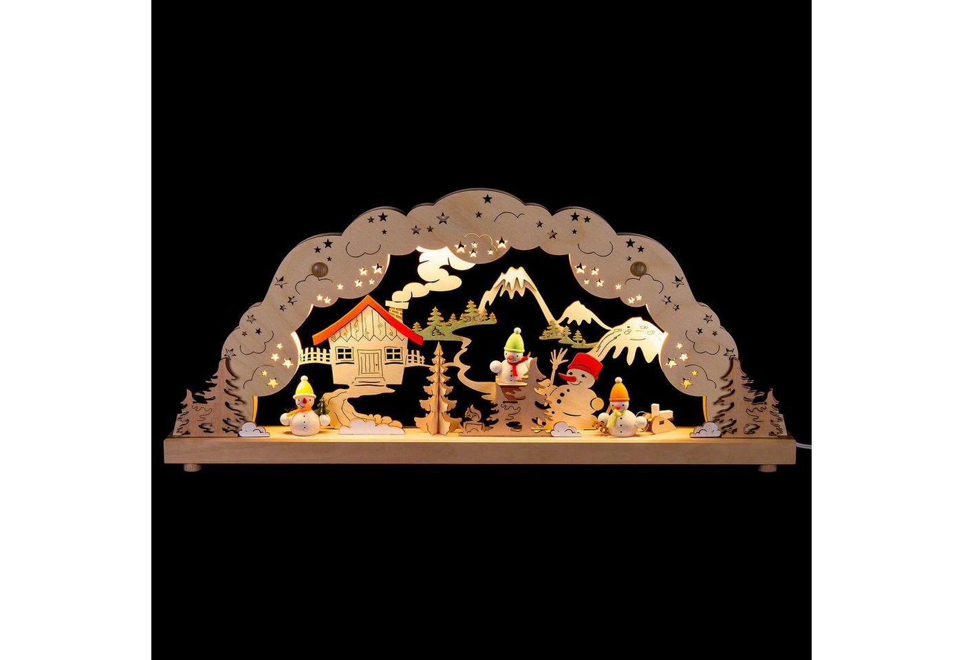 rauta Schwibbogen Schwibbogen mit bunten Schneemännern (50,5x22,5cm) von Rauta von rauta