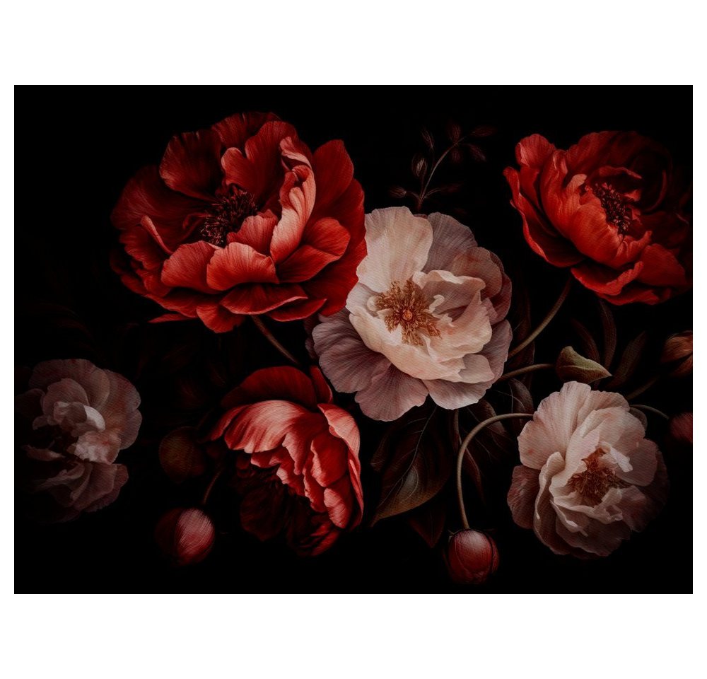Platzset, Schwarzer Samt und Blütenzauber: Dunkle Florale Kunst", raxxa, (Set, 2-St., Platzdecken)" von raxxa