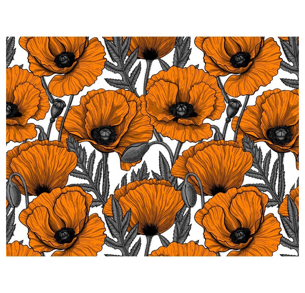 Platzset, raxxa Premium-Platzset"Orange poppies", raxxa, (Set, 4-St., Platzdecken) von raxxa