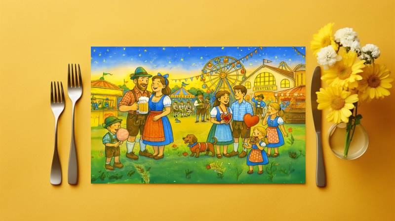 raxxa Platzset raxxa Premium-Platzset"Bavarian culture Oktoberfest with Fair", (Set, 4-St., Platzdecken) von raxxa