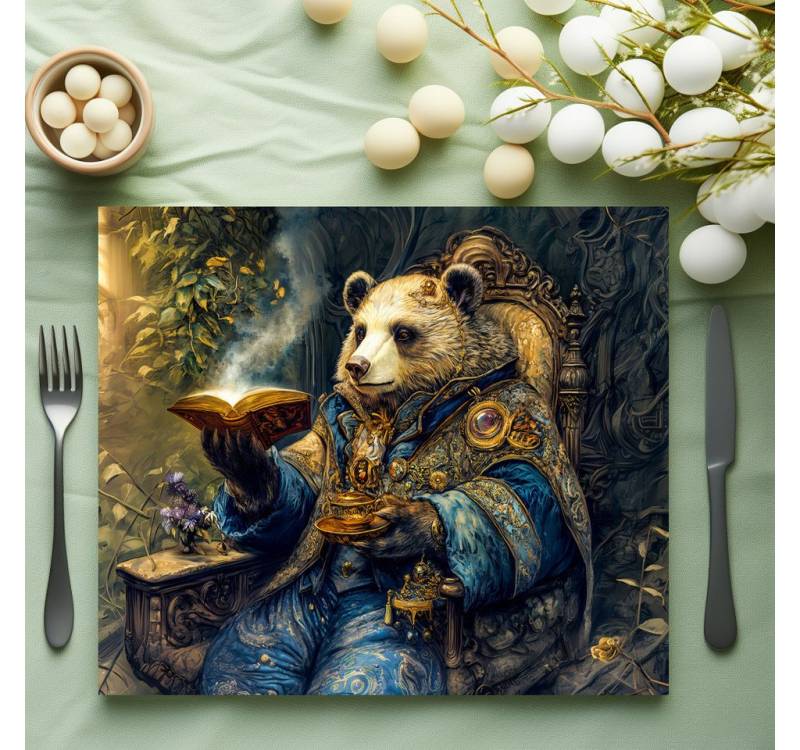 raxxa Platzset raxxa Premium-Platzset"Bear with Magical Book and Teacup", (Set, 4-St., Platzdecken) von raxxa