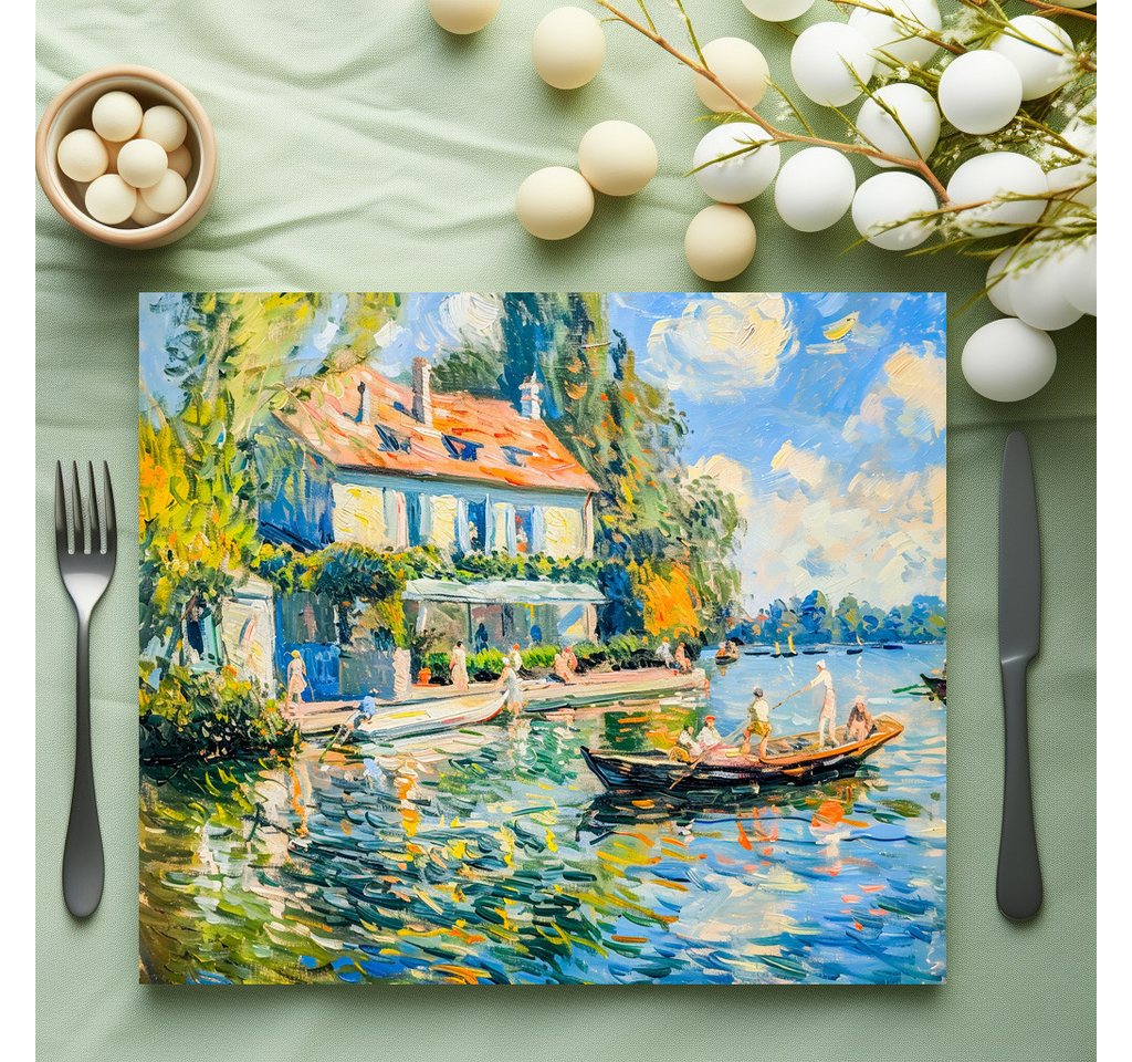 raxxa Platzset raxxa Premium-Platzset"House by the lake with boat", (Set, 4-St., Platzdecken) von raxxa