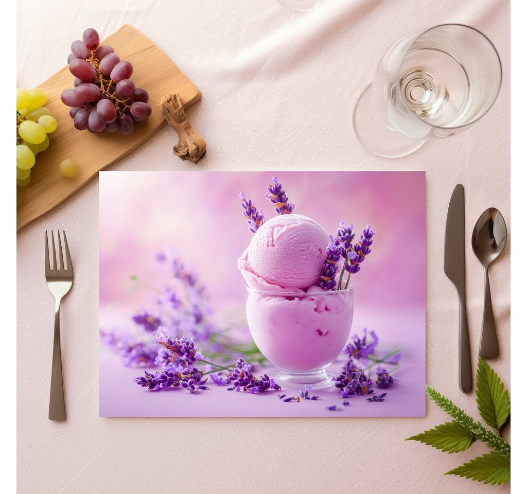 raxxa Platzset raxxa Premium-Platzset"Lavendeleis auf rosigem Blütentraum", (Set, 4-St., Platzdecken) von raxxa
