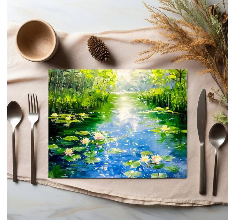 raxxa Platzset raxxa Premium-Platzset"Summer Pond with Water Lilies", (Set, 4-St., Platzdecken) von raxxa