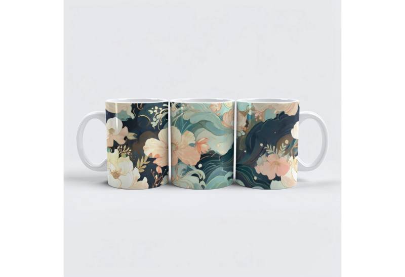 raxxa Tasse "Flowers floating in the clouds and water green", Keramik von raxxa