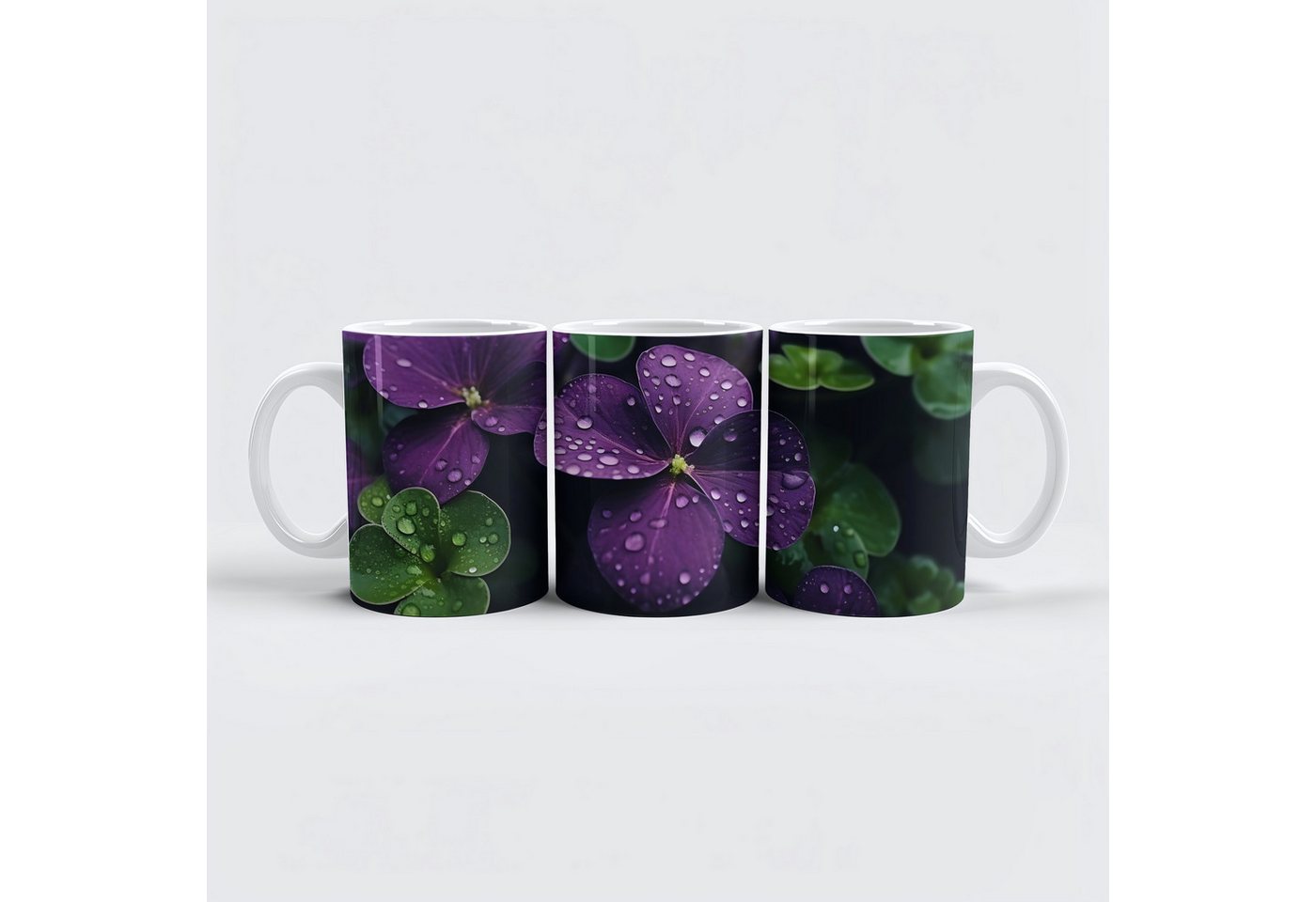 raxxa Tasse "Klee im Regen", Keramik von raxxa