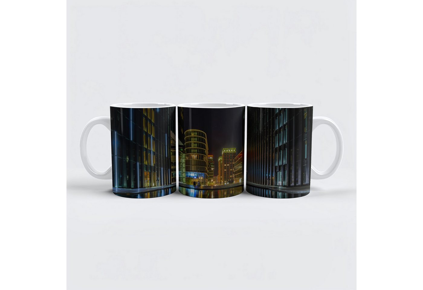 raxxa Tasse "Medienhafen Düsseldorf at night", Keramik von raxxa