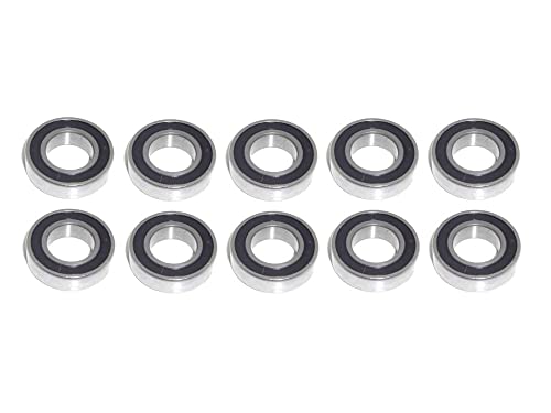 10x Kugellager 10x19x5 mm - 6800 2RS Radial Rillenkugellager Wälzlager rcbay Chromstahl beidseitig gedichtet für 10mm Welle von rcbay