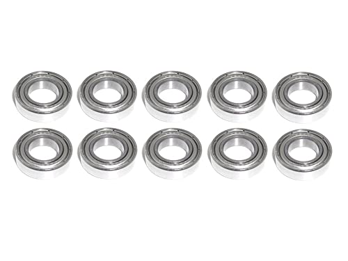 10x Kugellager 10x19x5 mm - 6800 ZZ Radial Rillenkugellager Wälzlager rcbay Chromstahl beidseitig gedichtet für 10mm Welle von rcbay