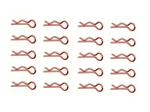 20x Karosserieklammern 18,0mm - 1,0mm orange für RC Modellbau 1:24 1:18 1:12 rcbay Karosserie Klammern Federstecker Rc Body Clips von rcbay
