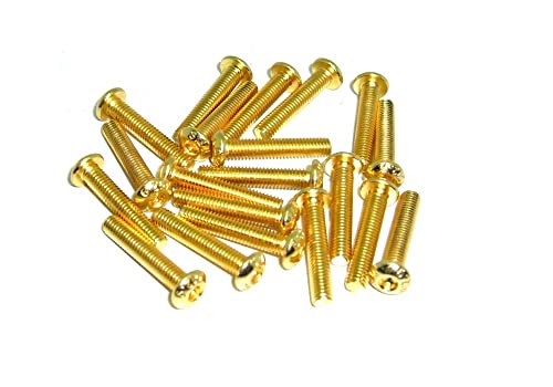 M3x16 ISO7380 goldene Linsenkopfschraube Stahl 12,9 Titan Nitrid beschichtet 20 Stück Gewindeschraube Linsenkopf TIN Beschichtung von rcbay