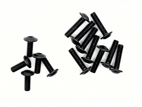 M3x6 ISO7380-2 Linsenkopfschrauben mit Flansch Stahl 10.9 schwarz Gewindeschraube rcbay 50 Stück M3 Innensechskant von rcbay