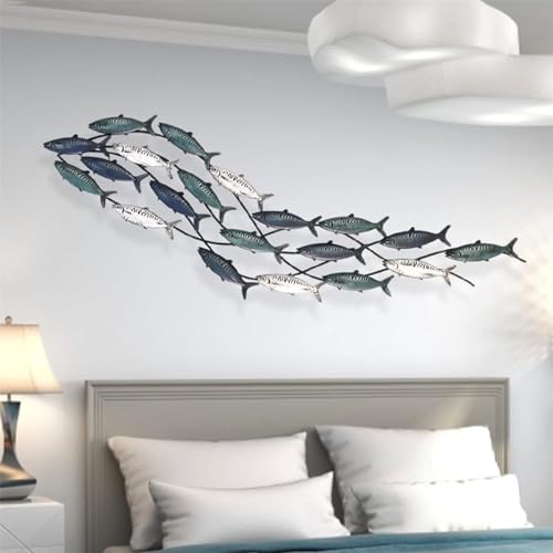 rcqeuiol Metallfisch-Wanddekoration, 3D-Fisch-Wandkunst, großes Küsten-Aqua-Thema, Metall-Wandskulptur, Meeresdekoration, für Wohnzimmer, Schlafzimmer, 150 x 41 cm rcqeuiol Metallfisch-Wanddekoration, 3D-Fisch-Wandkunst, großes Küsten-Aqua-Thema, Metall-Wandskulptur, Meeresdekoration, für Wohnzimmer, Schlafzimmer, 150 x 41 cm von rcqeuiol