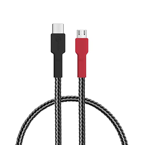 recable-eBike Micro-USB A, USB-C, schwarz & grau, 0,25 m von recable