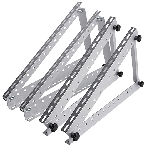 revolt Halterung Solarmodul: 2er-Set verstellbare Aluminium-Solarpanel-Halterung 28" / 71 cm (Solarmodul Halterung verstellbar, Solarzellen, Dachhalterung) von revolt